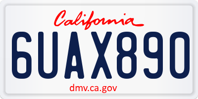 CA license plate 6UAX890