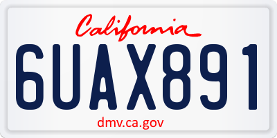 CA license plate 6UAX891