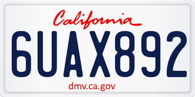 CA license plate 6UAX892