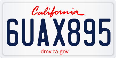 CA license plate 6UAX895
