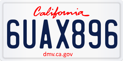 CA license plate 6UAX896