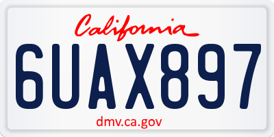 CA license plate 6UAX897