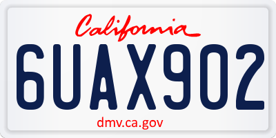 CA license plate 6UAX902