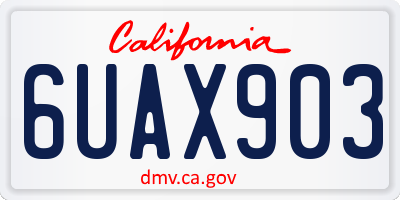 CA license plate 6UAX903