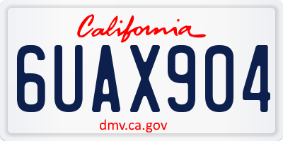 CA license plate 6UAX904