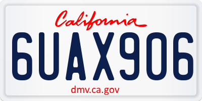 CA license plate 6UAX906