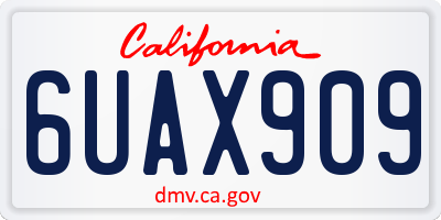 CA license plate 6UAX909