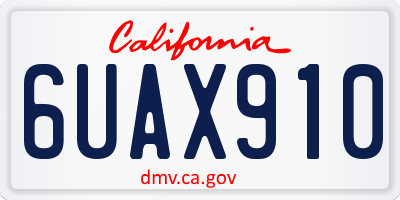 CA license plate 6UAX910
