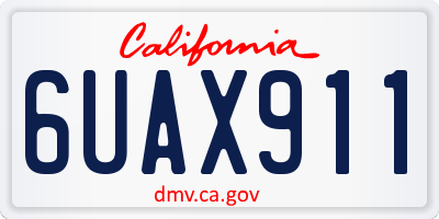CA license plate 6UAX911