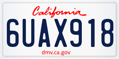 CA license plate 6UAX918