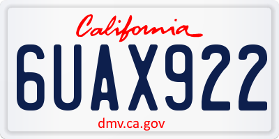 CA license plate 6UAX922