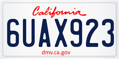CA license plate 6UAX923