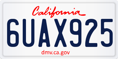 CA license plate 6UAX925
