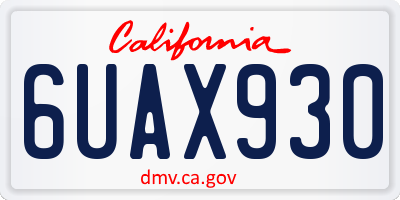 CA license plate 6UAX930