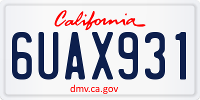 CA license plate 6UAX931