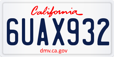 CA license plate 6UAX932