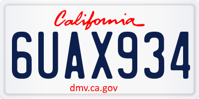 CA license plate 6UAX934