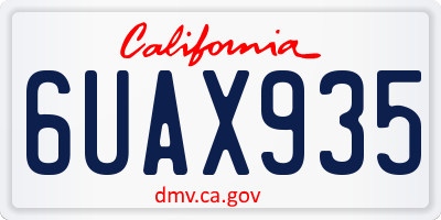 CA license plate 6UAX935