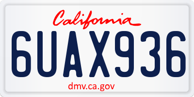 CA license plate 6UAX936