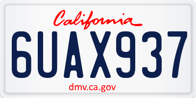 CA license plate 6UAX937