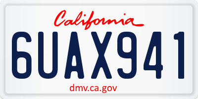 CA license plate 6UAX941
