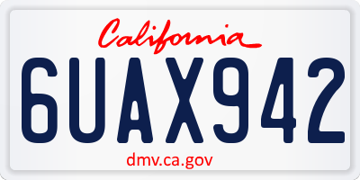 CA license plate 6UAX942