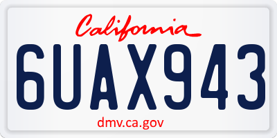 CA license plate 6UAX943