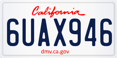 CA license plate 6UAX946