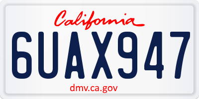 CA license plate 6UAX947