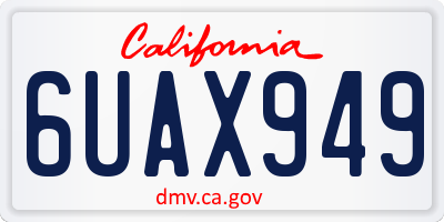 CA license plate 6UAX949