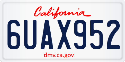 CA license plate 6UAX952