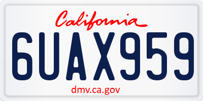 CA license plate 6UAX959