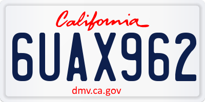 CA license plate 6UAX962