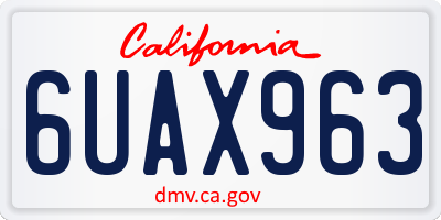 CA license plate 6UAX963