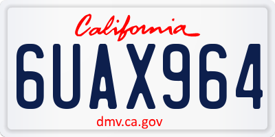 CA license plate 6UAX964