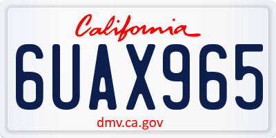 CA license plate 6UAX965
