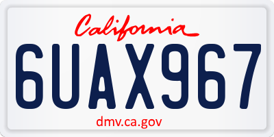 CA license plate 6UAX967