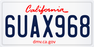 CA license plate 6UAX968