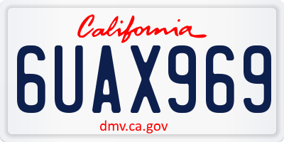 CA license plate 6UAX969