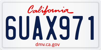CA license plate 6UAX971