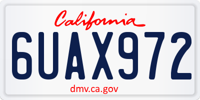 CA license plate 6UAX972