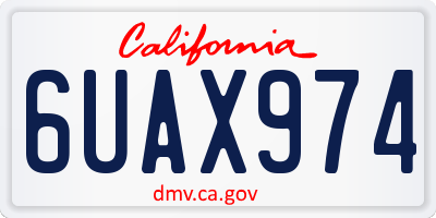 CA license plate 6UAX974