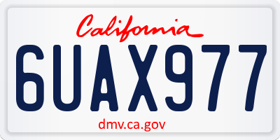 CA license plate 6UAX977