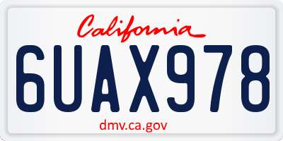 CA license plate 6UAX978