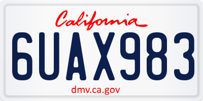 CA license plate 6UAX983