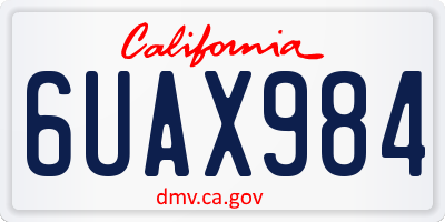 CA license plate 6UAX984