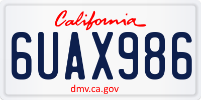 CA license plate 6UAX986