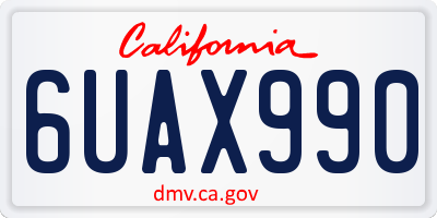 CA license plate 6UAX990