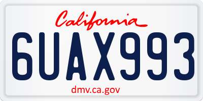 CA license plate 6UAX993