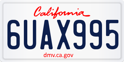 CA license plate 6UAX995